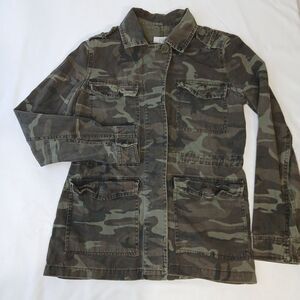 Full Tilt Utility Jacket XS Camo Army Green Long Sleeve Streetwear 90s Y2K